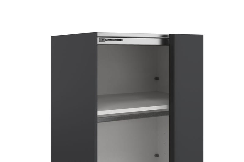 Takeru Garderobe med Spejl 244x221 cm - Grå - Opbevaring - Tøjopbevaring - Garderobeskabe
