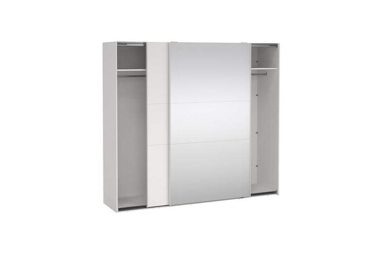 Takeru Garderobe med Spejl 244x221 cm - Hvid - Opbevaring - Tøjopbevaring - Garderobeskabe