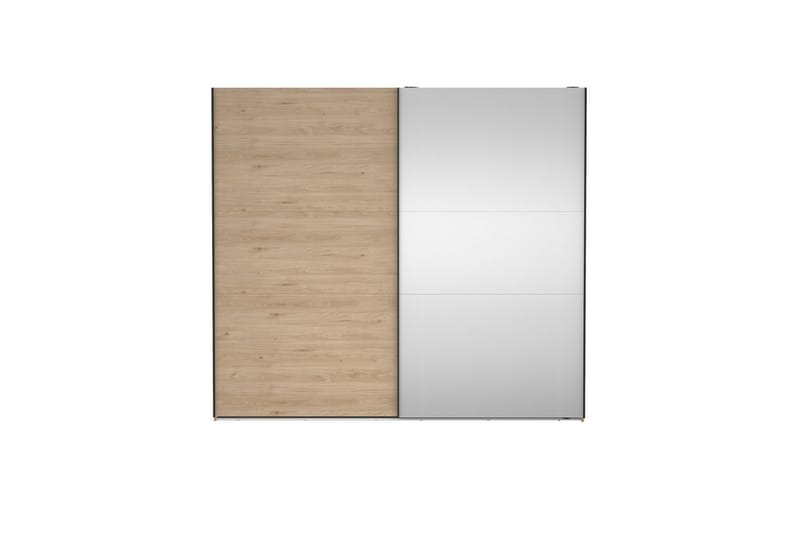Takeru Garderobe med Spejl 244x221 cm - Natur - Opbevaring - Tøjopbevaring - Garderobeskabe