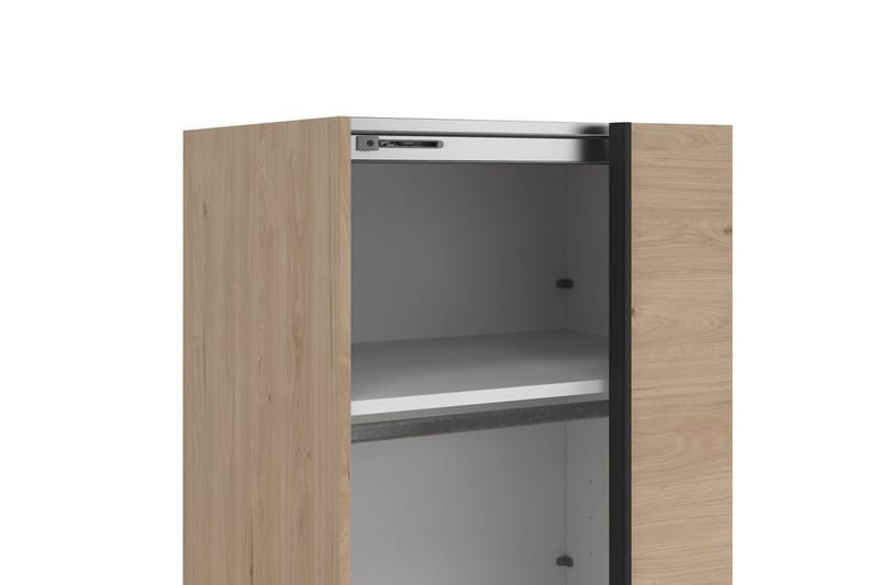 Takeru Garderobe med Spejl 244x221 cm - Natur - Opbevaring - Tøjopbevaring - Garderobeskabe