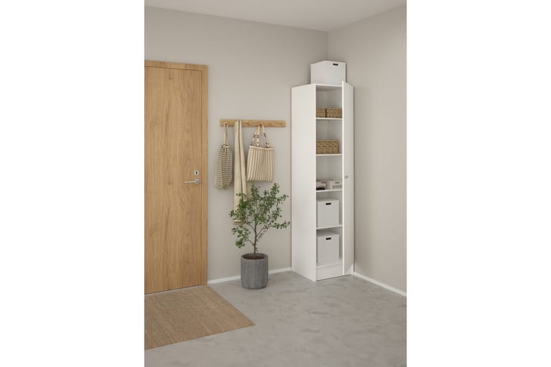 Talim Garderobskab 49x200 cm - Hvid - Opbevaring - Tøjopbevaring - Garderobeskabe - Garderobeskab & klædeskab