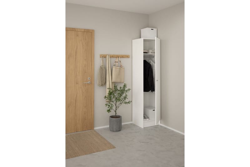 Talim Garderobskab 49x200 cm - Hvid - Opbevaring - Tøjopbevaring - Garderobeskabe - Garderobeskab & klædeskab