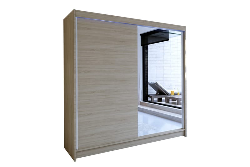 Talin garderobe 180x58x215 cm - Beige | Grå | Hvid - Garderobeskabe