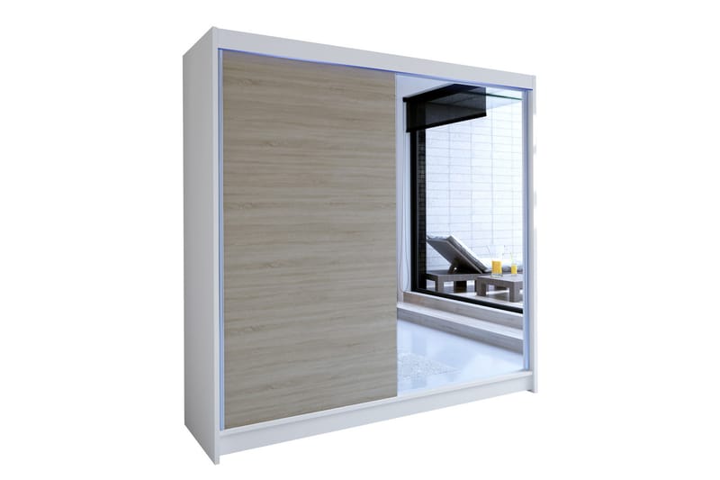 Talin garderobe 180x58x215 cm - Hvid - Garderobeskabe