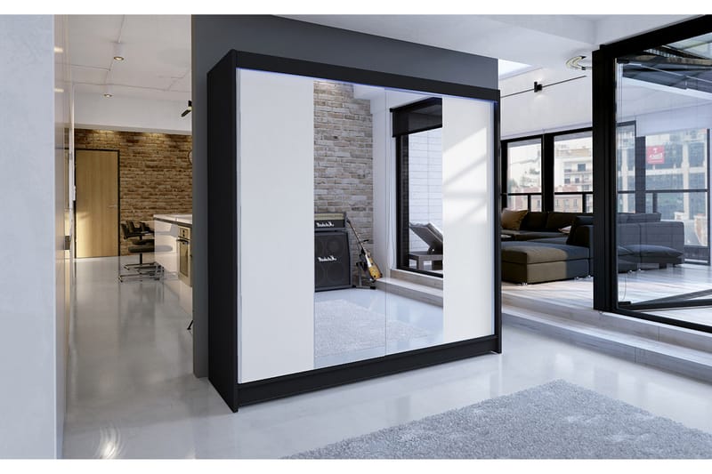Talin garderobe 180x58x215 cm - Hvid - Opbevaring - Tøjopbevaring - Garderobeskabe