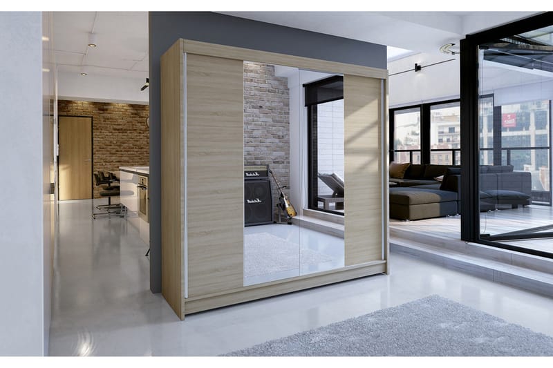 Talin garderobe 180x58x215 cm - Opbevaring - Tøjopbevaring - Garderobeskabe