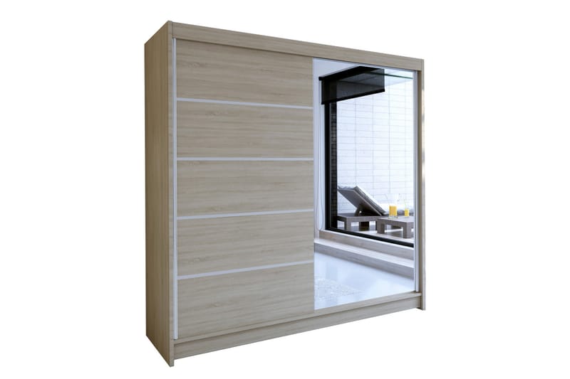 Talin Garderobe 58x180 cm LED-belysning - Eg - Opbevaring - Tøjopbevaring - Garderobeskabe