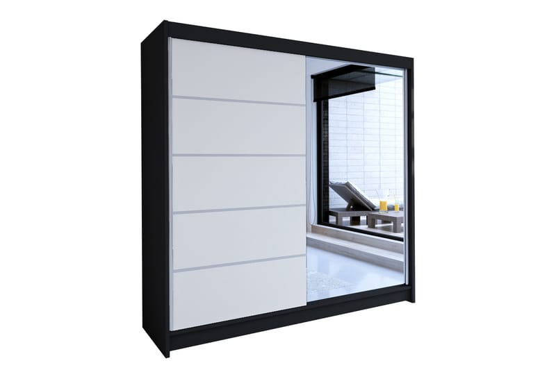 Talin Garderobe 58x180 cm - Sort/Hvid - Opbevaring - Tøjopbevaring - Garderobeskabe