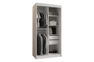 Tallmo Garderobe Med Spejl 100x200 cm - Opbevaring - Tøjopbevaring - Garderobeskabe