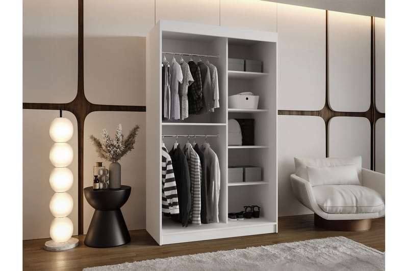 Tallmo Garderobe Med Spejl 120x200 cm - Opbevaring - Tøjopbevaring - Garderobeskabe