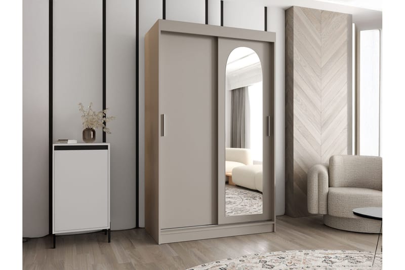 Tallmo Garderobe Med Spejl 120x200 cm - Opbevaring - Tøjopbevaring - Garderobeskabe