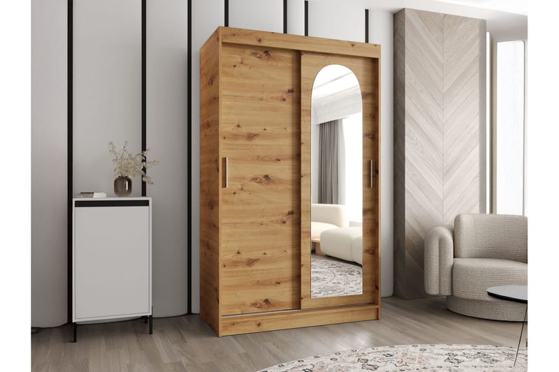 Tallmo Garderobe Med Spejl 120x200 cm - Opbevaring - Tøjopbevaring - Garderobeskabe