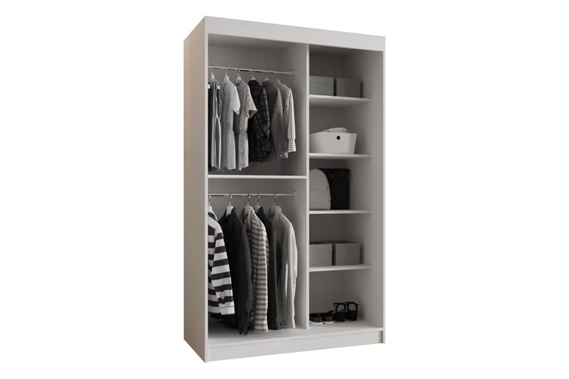 Tallmo Garderobe Med Spejl 120x200 cm - Opbevaring - Tøjopbevaring - Garderobeskabe