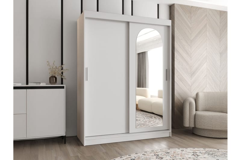 Tallmo Garderobe Med Spejl 150x200 cm - Opbevaring - Tøjopbevaring - Garderobeskabe