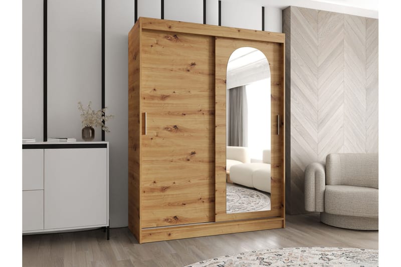 Tallmo Garderobe Med Spejl 150x200 cm - Opbevaring - Tøjopbevaring - Garderobeskabe