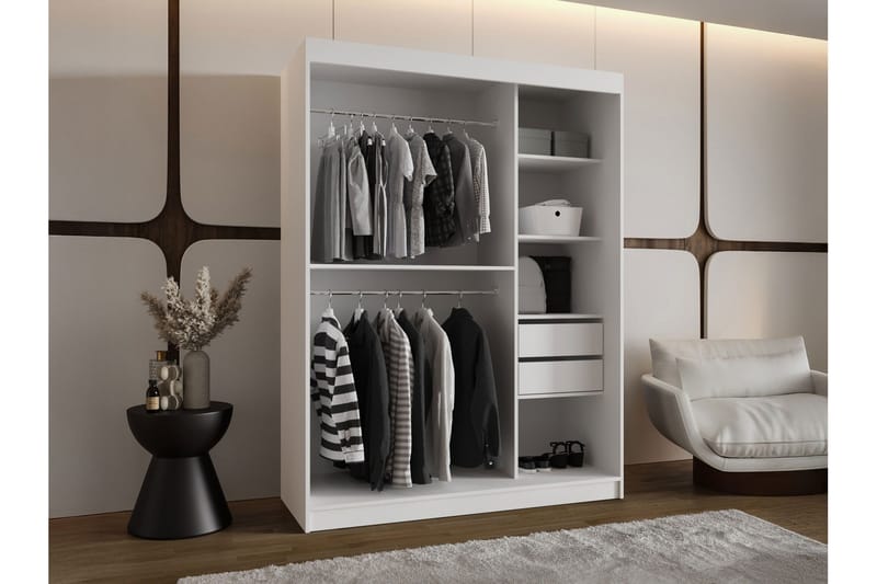 Tallmo Garderobe Med Spejl 150x200 cm - Opbevaring - Tøjopbevaring - Garderobeskabe