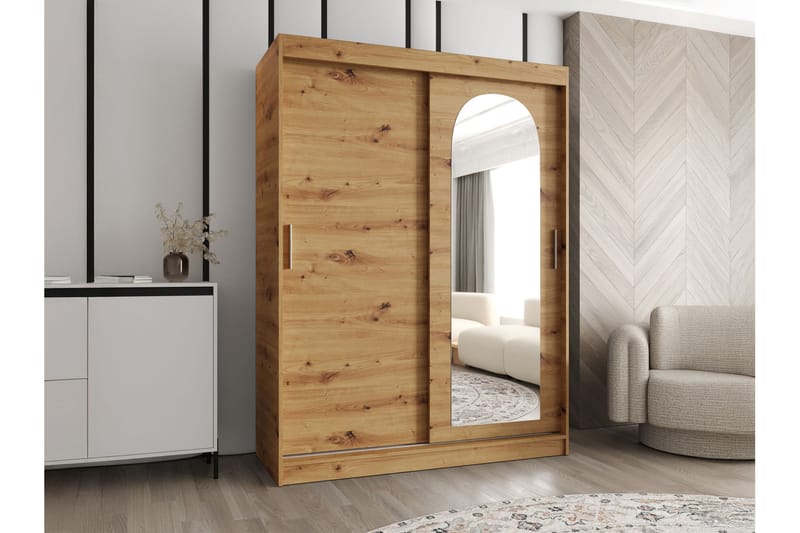 Tallmo Garderobe Med Spejl 150x200 cm - Opbevaring - Tøjopbevaring - Garderobeskabe
