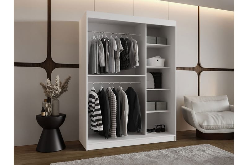 Tallmo Garderobe Med Spejl 150x200 cm - Opbevaring - Tøjopbevaring - Garderobeskabe