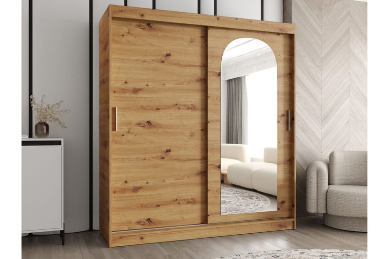 Tallmo Garderobe Med Spejl 180x200 cm - Opbevaring - Tøjopbevaring - Garderobeskabe