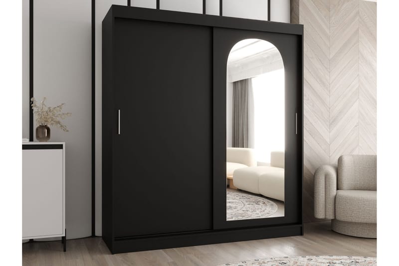 Tallmo Garderobe Med Spejl 180x200 cm - Opbevaring - Tøjopbevaring - Garderobeskabe
