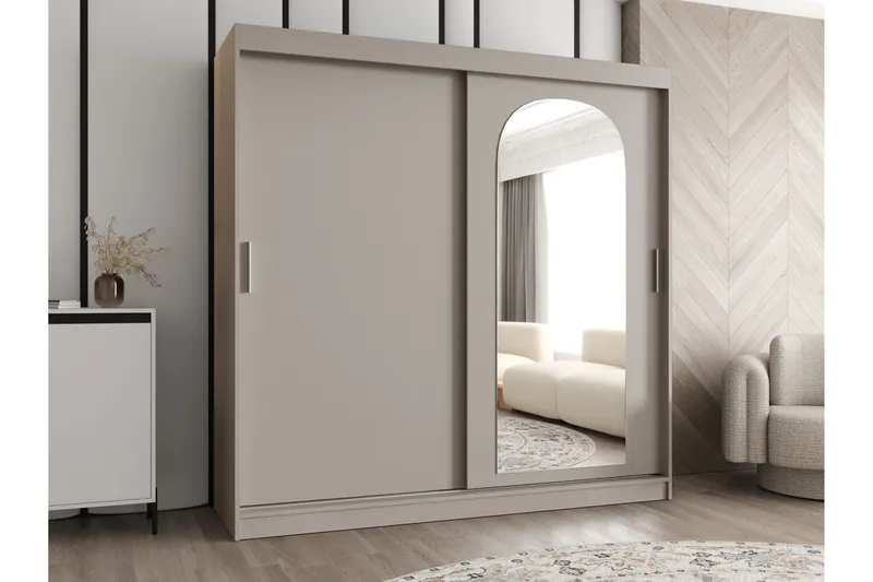 Tallmo Garderobe Med Spejl 200x200 cm - Opbevaring - Tøjopbevaring - Garderobeskabe