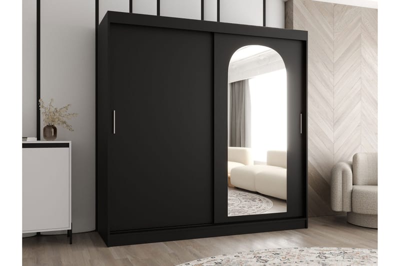 Tallmo Garderobe Med Spejl 200x200 cm - Opbevaring - Tøjopbevaring - Garderobeskabe
