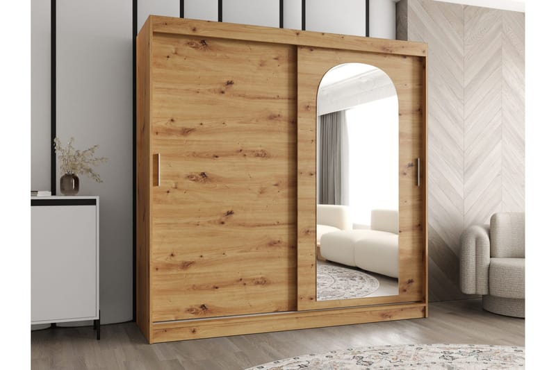 Tallmo Garderobe Med Spejl 200x200 cm - Opbevaring - Tøjopbevaring - Garderobeskabe