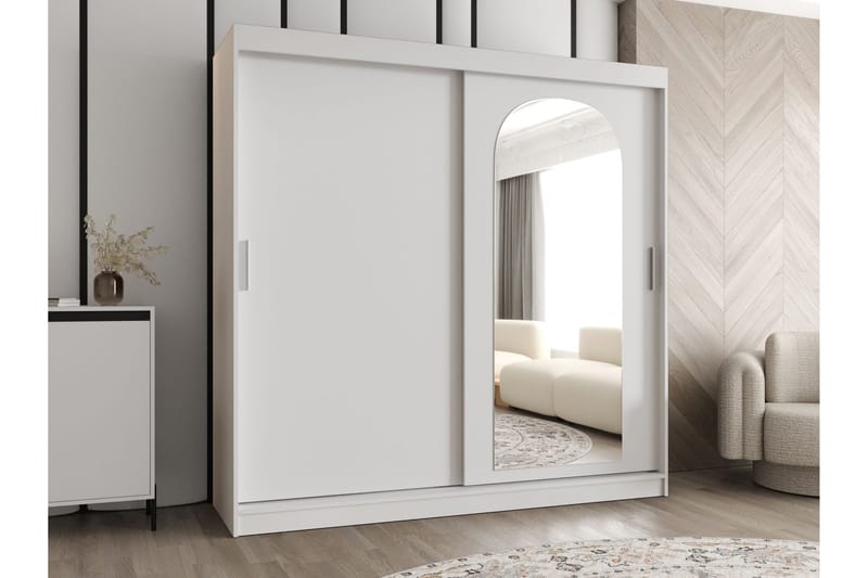 Tallmo Garderobe Med Spejl 200x200 cm - Opbevaring - Tøjopbevaring - Garderobeskabe