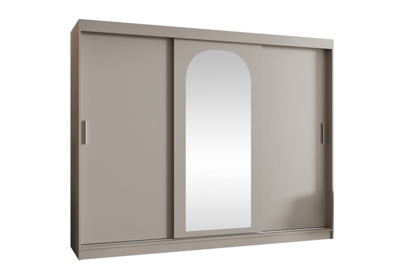 Tallmo Garderobe Med Spejl 250x200 cm - Brun/Beige - Opbevaring - Tøjopbevaring - Garderobeskabe