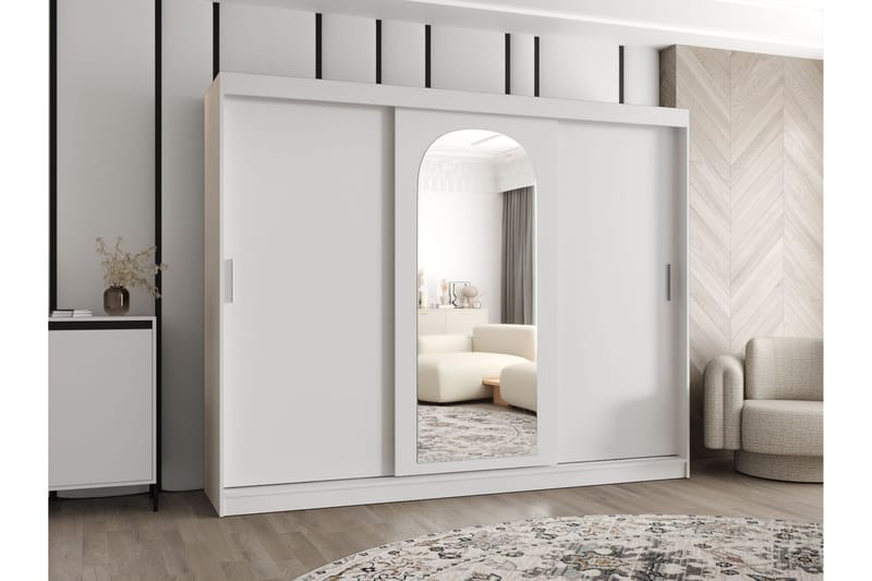 Tallmo Garderobe Med Spejl 250x200 cm - Opbevaring - Tøjopbevaring - Garderobeskabe