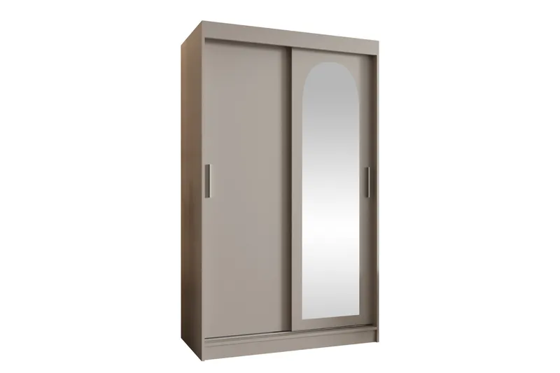 Tallmo Garderobeskab med Spejl 120x200 cm i Malet Træ, Beige