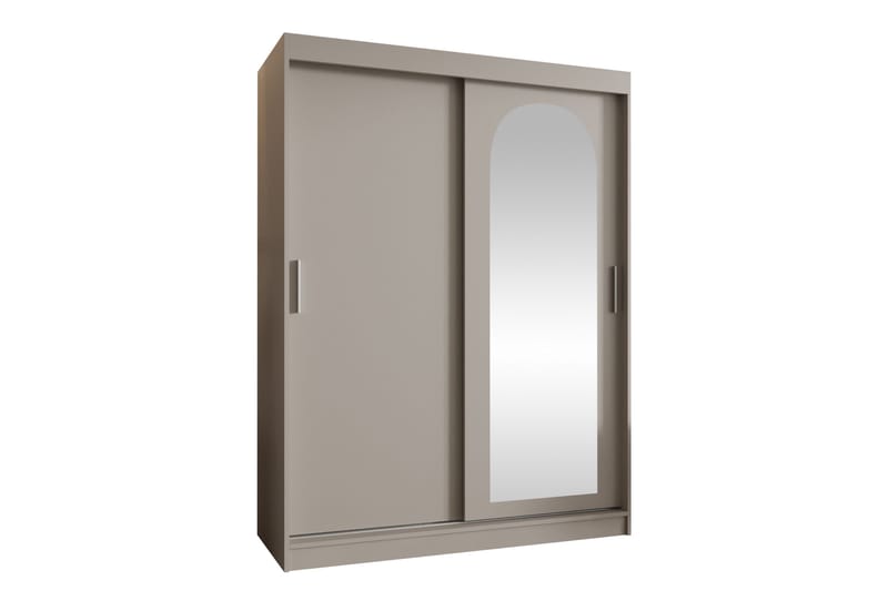 Tallmo Garderobeskab med Spejl 150x200 cm i Malet Træ, Beige