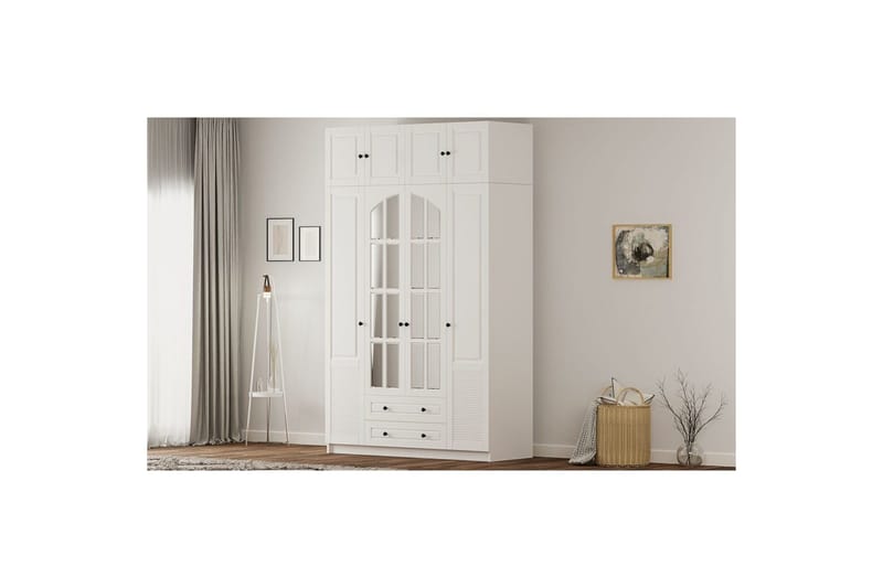 Talren Garderobe 140x210 cm - Mat Hvid - Opbevaring - Tøjopbevaring - Garderobeskabe