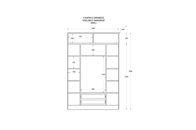 Talren Garderobe 140x240 cm - Mat Hvid - Opbevaring - Tøjopbevaring - Garderobeskabe
