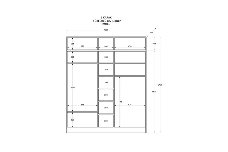 Talren Garderobe 175x210 cm - Mat Hvid - Opbevaring - Tøjopbevaring - Garderobeskabe - Garderobeskab & klædeskab
