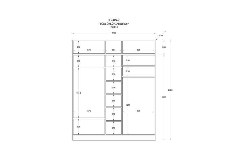Talren Garderobe 175x240 cm - Mat Hvid - Opbevaring - Tøjopbevaring - Garderobeskabe - Garderobeskab & klædeskab