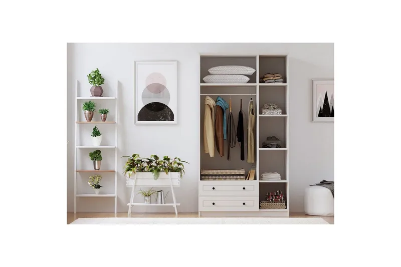 Tavrel Garderobesskåp 105x210 cm - Mat Hvid - Opbevaring - Tøjopbevaring - Garderobeskabe - Garderobeskab & klædeskab