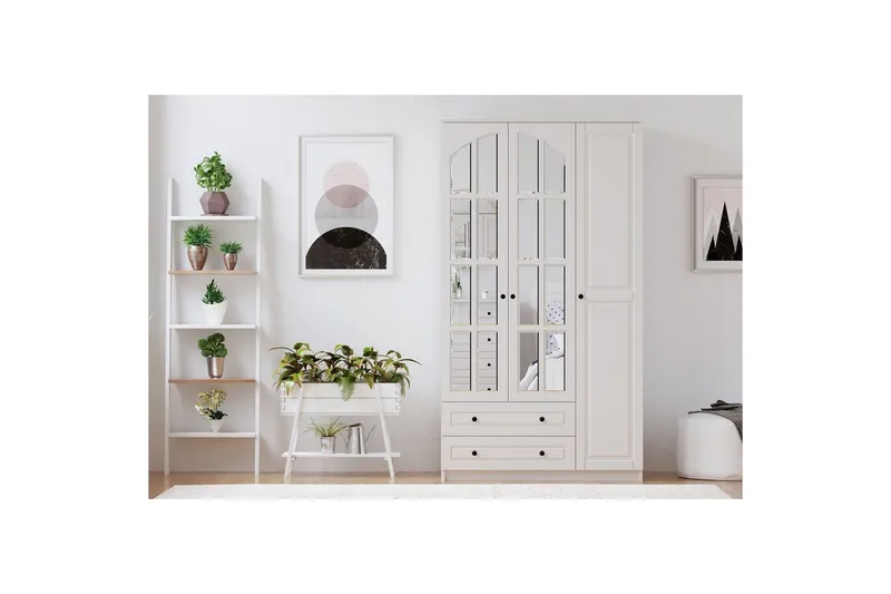 Tavrel Garderobesskåp 105x210 cm - Mat Hvid - Opbevaring - Tøjopbevaring - Garderobeskabe - Garderobeskab & klædeskab