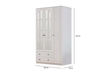 Tavrel Garderobesskåp 105x210 cm - Mat Hvid - Opbevaring - Tøjopbevaring - Garderobeskabe - Garderobeskab & klædeskab
