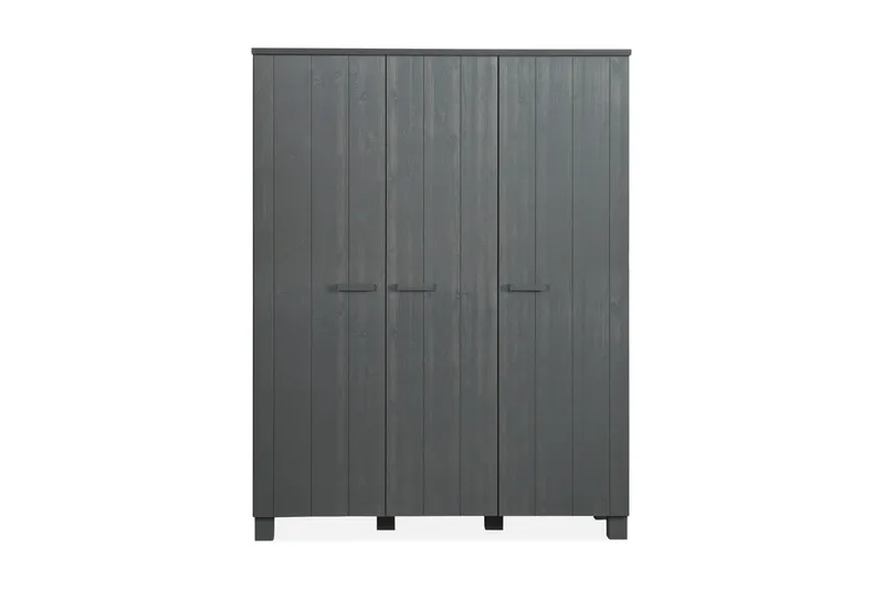 Tenney Garderobe 158 cm - Stålgrå Fyrretræ - Opbevaring - Tøjopbevaring - Garderobeskabe