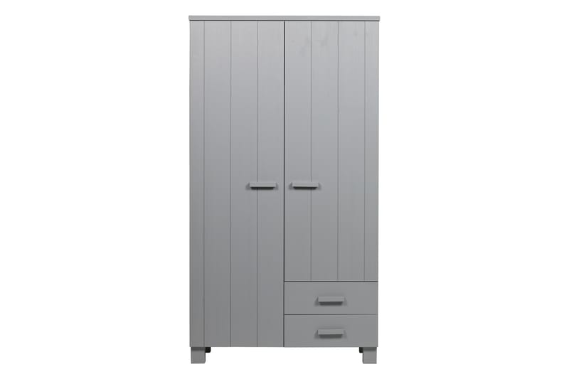 Tenney Garderobe med 2 Skuffer 111 cm - Grå Fyrretræ - Opbevaring - Tøjopbevaring - Garderobeskabe