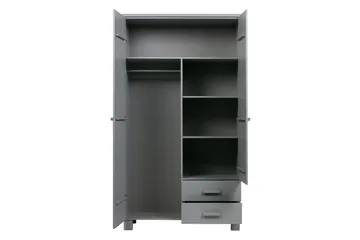 Tenney Garderobe med 2 Skuffer 111 cm - Grå Fyrretræ - Opbevaring - Tøjopbevaring - Garderobeskabe