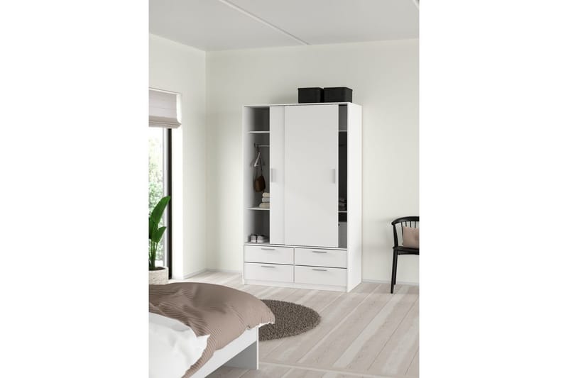 Tetsu Garderobe 121x200 cm - Hvid - Opbevaring - Tøjopbevaring - Garderobeskabe