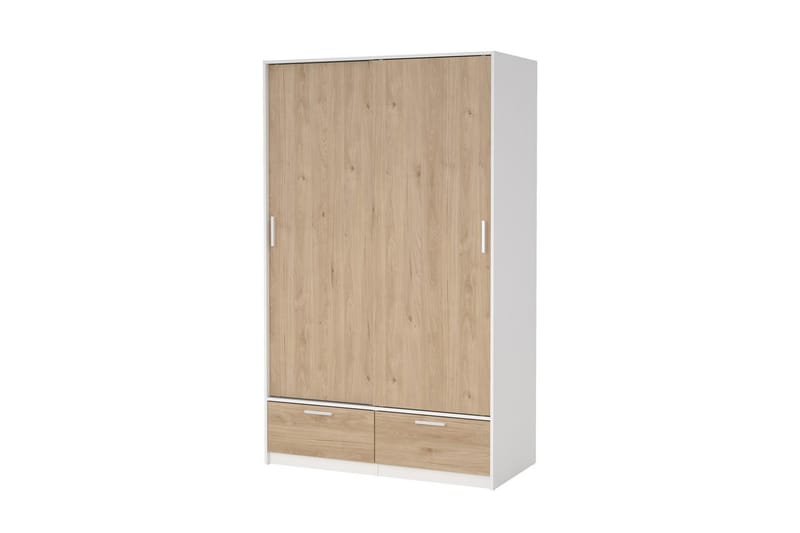 Tetsu Garderobe 121x200 cm - Hvid/Natur - Opbevaring - Tøjopbevaring - Garderobeskabe