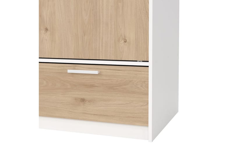 Tetsu Garderobe 121x200 cm - Hvid/Natur - Opbevaring - Tøjopbevaring - Garderobeskabe