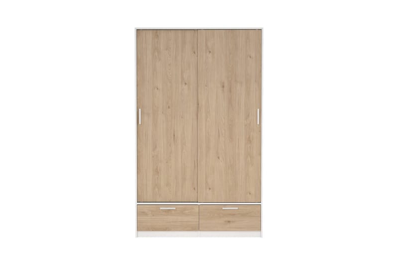 Tetsu Garderobe 121x200 cm - Hvid/Natur - Opbevaring - Tøjopbevaring - Garderobeskabe
