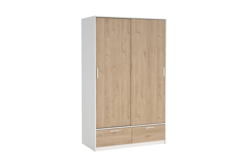 Tetsu Garderobe 121x200 cm - Hvid/Natur - Opbevaring - Tøjopbevaring - Garderobeskabe