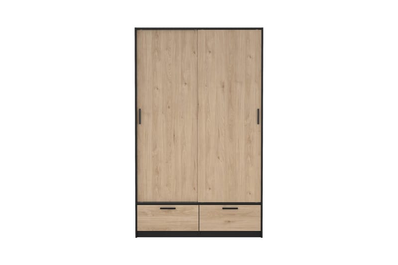 Tetsu Garderobe 121x200 cm - Mørkegrå/Natur - Opbevaring - Tøjopbevaring - Garderobeskabe