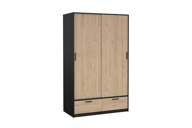 Tetsu Garderobe 121x200 cm - Mørkegrå/Natur - Opbevaring - Tøjopbevaring - Garderobeskabe
