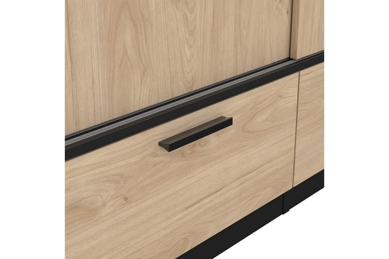 Tetsu Garderobe 121x200 cm - Mørkegrå/Natur - Opbevaring - Tøjopbevaring - Garderobeskabe